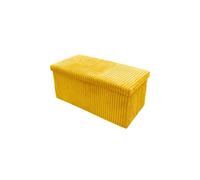 Home Republic Yellow Foldable Corduroy Storage Ottoman Two Seater