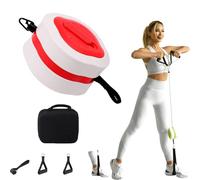 Home Resistance Training Kit, Resistance Trainer Exercise Straps with Handles, Door Anchor and Carrying Bag for Home Gym, Bodyweight Resistance Workout Straps for Full-Body Workout (RED)