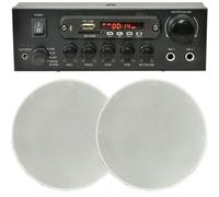 Home Restaurant 2x Ceiling Speaker Bluetooth Wireless Background Music Amp Kit