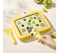 Home Rolled Ice Cream Maker Kit, Stainless Steel Ice Cream Machine with 2 Scrapers, Built-in Cooling and Pre-cooling System, DIY Homemade Frozen Yogurt Tray