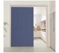 Home Room Darkening Door Curtains, Privacy Pleated Folding Curtain With Magnetic Closure Closet Door Curtains for Temporary Door Solutions Doorway Curtains(Blue,150x240cm)