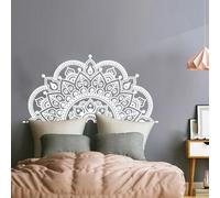 Home Room Mandala Wall Sticker Vinyl Decal Removable Wall Decoration for Smooth Surfaces Including Walls and Doors (White)
