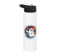 Home Run Haunt Baseball Halloween Ghost Stainless Steel Insulated Water Bottle