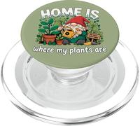 Home s Where My Plants Are Funny Gnome Gardener PopSockets PopGrip for MagSafe