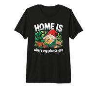 Home s Where My Plants are Funny Gnome Gardener Premium T-Shirt