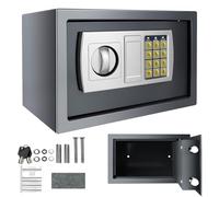 Home Safe 8.5L Electronic Safe Cash Box Small Safe Digital Safe Money Safe Box Steel Security Box, Key Safe Wall Mounted For Office Home Hotel Use, Steel Locking Bolts, 19.5Dx31Wx19.5H cm (Grey)