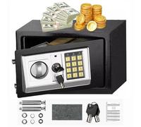 Home Safe, 8.5L Steel Safe Wall Safe with Digital Keypad Lock and 2 Keys Mini Safe for Home, Waterproof Fireproof Cash Box for Jewelry, Guns, Documents, Collectibles (31x20x20cm, Black)