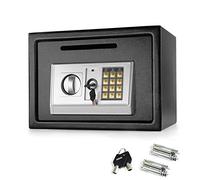 Home Safes Box Electronic Digital Keypad with 2 Keys 16 Litre Large 9.85x13.78x9.85 inch Black, Wall or Floor Mounted