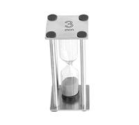 Home Sand Timer 3 Minutes Metal Silver 3.5 x 3.5 x 8 cm