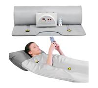 Home Sauna Kit, Fat Burning Sauna Blanket, Body Detox Oxford Cloth Heating Sauna Blanket for Home Spa Therapy Beauty Salon (Zipper Style)(Silver)