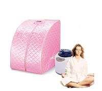 Home Sauna Kit, Portable Sauna Household Steam Room, Beneficial Skin 2.0L Machine, Slimming Bath SPA Health Simple Joint Steel Frame(Roze)