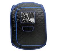Home Sauna Kit, Portable Sauna Tent, Foldable One Person Full Body Spa for Detox Therapy Without Sauna Steamer(Black-No Steamer)