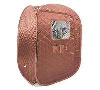 Home Sauna Kit, Portable Sauna Tent, Foldable One Person Full Body Spa for Detox Therapy Without Sauna Steamer(Brown-No Steamer)
