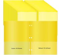 Home School Folders with Clear Front Pockets and 3 Holes, 2-Pocket Classroom Communication Folder Homework Folders Parent Teacher Folder Take Home Plastic Folders for Kid Student (30, Yellow)