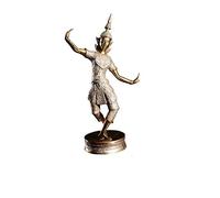 Home Sculpture Character Decoration Thai Traditional Ethnic Lanna Dancers Copper Crafts, Southeast Asia Console Cabinets, Desk Decorations-A Ornaments