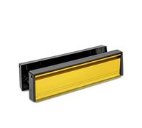 Home Secure™ 12" UPVC Door Letterbox Telescopic Sleeved Letterplate Draught Proof Postal Letterbox (Gold, 40mm-80mm)