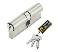 Home Secure™ Euro Cylinder Door Lock UPVC Door Lock, Euro Lock Cylinder Lock Barrel for Internal & External PVC Wooden Composite Doors (Nickel, 40/40)