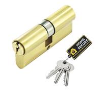 Home Secure™ Euro Cylinder Door Lock UPVC Door Lock, Euro Lock Cylinder Lock Barrel for Internal & External PVC Wooden Composite Doors (Brass, 35/35)