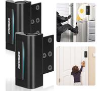 Home Security Door Locks 2 Pack, Metal Door Reinforcement Locks, 3" Withstands 1000 lbs of Impact for Inward Swing Doors, Defender Door Locks for Kids Safety, Prevent Unauthorized Entry (Black)