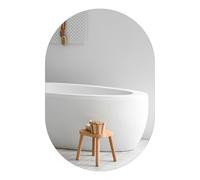 Home Selections 40 x 60cm Oval Bathroom Mirror, 400 x 600mm Frameless Wall Mounted Mirror with Polished Edge, Hangs Portrait and Landscape.