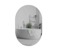 Home Selections 50 x 70cm Oval Bathroom Mirror, 500 x 700mm Frameless Wall Mounted Mirror with Polished Edge, Hangs Portrait and Landscape.