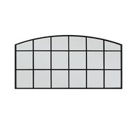 Home Selections Arched Window Mirror Black 40 x 80cm, Metal Framed, Wall Mounted Mantel Mirror