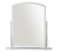 Home Selections Arched Wood Dressing Table Mirror, Grey, 44x44cm, Wooden Free Standing Tabletop Vanity Mirror