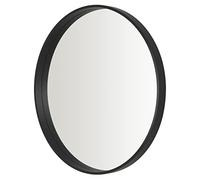 Home Selections Black Round Wall Mirror, 50cm, Wooden Deep Framed Circle Mirror