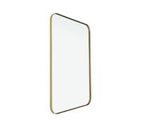 Home Selections Gold Metal Framed Mirror (50 x 70cm), Rectangle Wall Mirror with Rounded Corners, Wall Mounted Landscape or Portrait