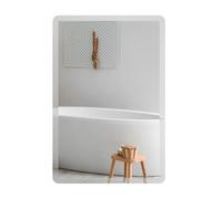 Home Selections Rectangle Bathroom Mirror 400mm x 600mm, Modern Frameless Polished Bevelled Edge, Wall Mounted, Hangs Portrait or Landscape