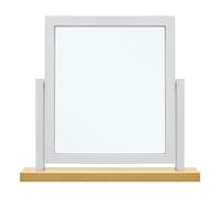 Home Selections Rectangle Wood Dressing Table Mirror, Grey Oak, 44x44cm, Two Tone Freestanding Tabletop Mirror