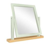 Home Selections Rectangle Wood Dressing Table Mirror, Sage Green Oak, 44x44cm, Two Tone Freestanding Tabletop Mirror