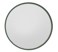 Home Selections Round Bobbin Wall Mirror, 20" (50 CM), Circle Deep Framed Wooden Beaded Mirror, Green