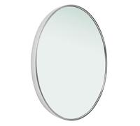Home Selections Round Metal Wall Mirror 20" (50 cm) Circle Wall Mounted Mirror, Aluminium Frame, Chrome