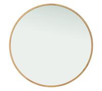 Home Selections Round Metal Wall Mirror 20" (50cm) Circle Wall Mounted Mirror, Aluminium Frame, Oak