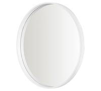 Home Selections White Round Wall Mirror, 50cm, Wooden Deep Framed Circle Mirror