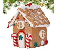 Home Shaped Christmas Tree Ornaments, Craft Decorations for Christmas Home | Farmhouse Style Pendant | for Rustic Indoor Tree Winter Party and Holiday