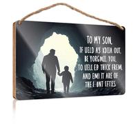Home Sign For Front Porch Exploring The Unknown Together: A Father And Son'S Journey Wooden Sign Wall Hanging Decor Sayings Funny Bathroom Art(23X35CM)