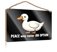 Home Sign For Front Porch Peaceland: The Duck'S Quest For Harmony Wooden Sign Wall Hanging Decor Sayings Funny Bathroom Art(15X28CM)