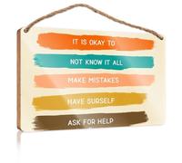 Home Signs Decor It's Okay To Ask For Help. Chill Wood Sign Sarcastic Signs(15X28CM)