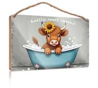 Home Signs Decor Sweet Cheeks Bath Time Adventure Wooden Sign Fall Front Porch Decor Office Sign for Door Wood(20X30CM)