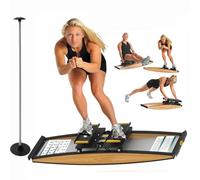 Home Ski Trainer Machine with Adjustable Resistance and Ski Poles for Balance, Coordination, and Endurance Training