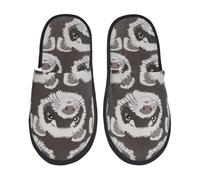 Home Slipper Adorable Hairy Ferret Lovely Warm Slipper Unisex Fluffy Slippers Non-Slip Scuff Slippers For Travel Hotel Bedroom L