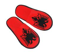 Home Slipper Albanian Flag Warm Slipper Comfortable Fluffy Slippers Non-Slip Scuff Slippers For Hotel Bedroom Travel M
