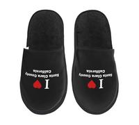 Home Slipper I Love Santa Clara County California Warm Slipper Comfortable House Shoes Non-Slip Scuff Slippers For Party Bedroom Hotel M