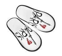 Home Slipper Paris Tower With Red Heart Warm Slipper Comfortable Scuff Slippers Breathable Fluffy Slippers For Travel Winter Hotel L