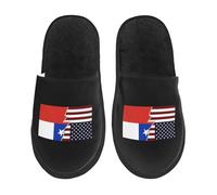 Home Slipper Torn Style Us And Chile Flags Warm Slipper Classic House Shoes Non-Slip Fluffy Slippers For Hotel Party Travel L