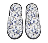 Home Slipper White Blue Pai-Sley Warm Slipper Classic Scuff Slippers Comfortable Fluffy Slippers For Travel Hotel Party L