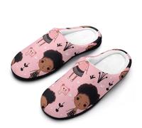 Home Slippers Cute African Black Girl Slipper | House Shoes Portable Indoor Slippers Non Slip For Travel Indoor Casual
