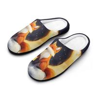 Home Slippers Cute Fox1 In The Moon Slipper | Fuzzy Slippers Non Slip Indoor Slippers Portable For Winter Indoor Autumn